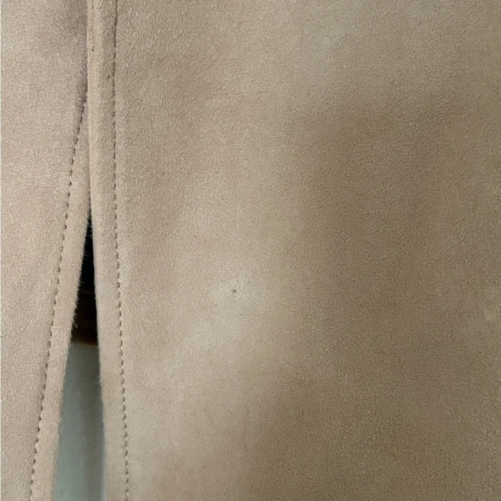 L’AGENCE Arbor Suede Goatskin Wrap Vest in Cashew - Picture 12 of 14